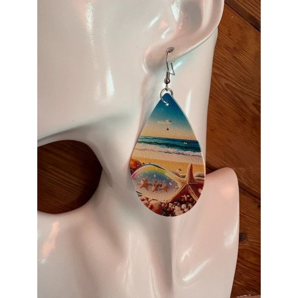 Ocean Themed Teardrop Earrings
